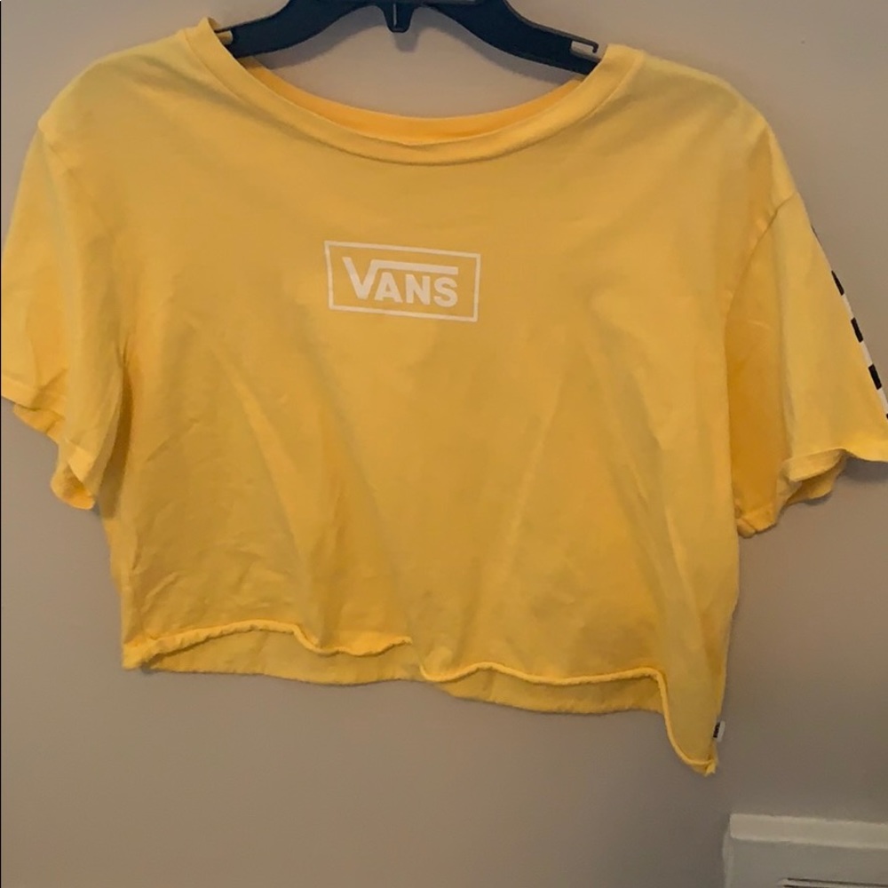 vans yellow cropped tshirt